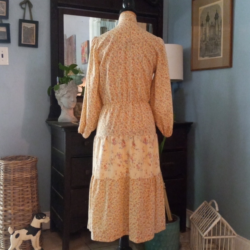 Vintage 70s Carla Gay Prairie Dress Floral Cottagecore Gunne Sax Style Midi - Picture 10 of 16